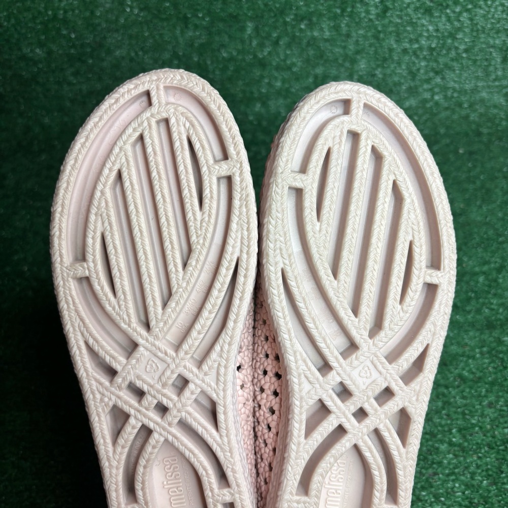 Melissa Blush Pink Crochet Peep-Toe Platform Sandals - Picture 9 of 13
